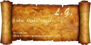 Lehr Gyöngyi névjegykártya